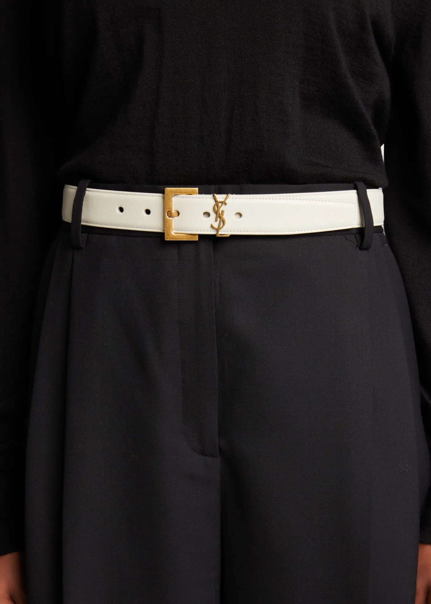 Saint LaurentBox Laque YSL Leather Belt