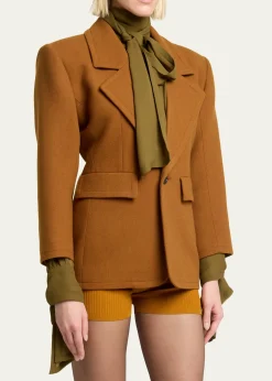 Saint LaurentBrushed Wool Single-Breasted Jacket