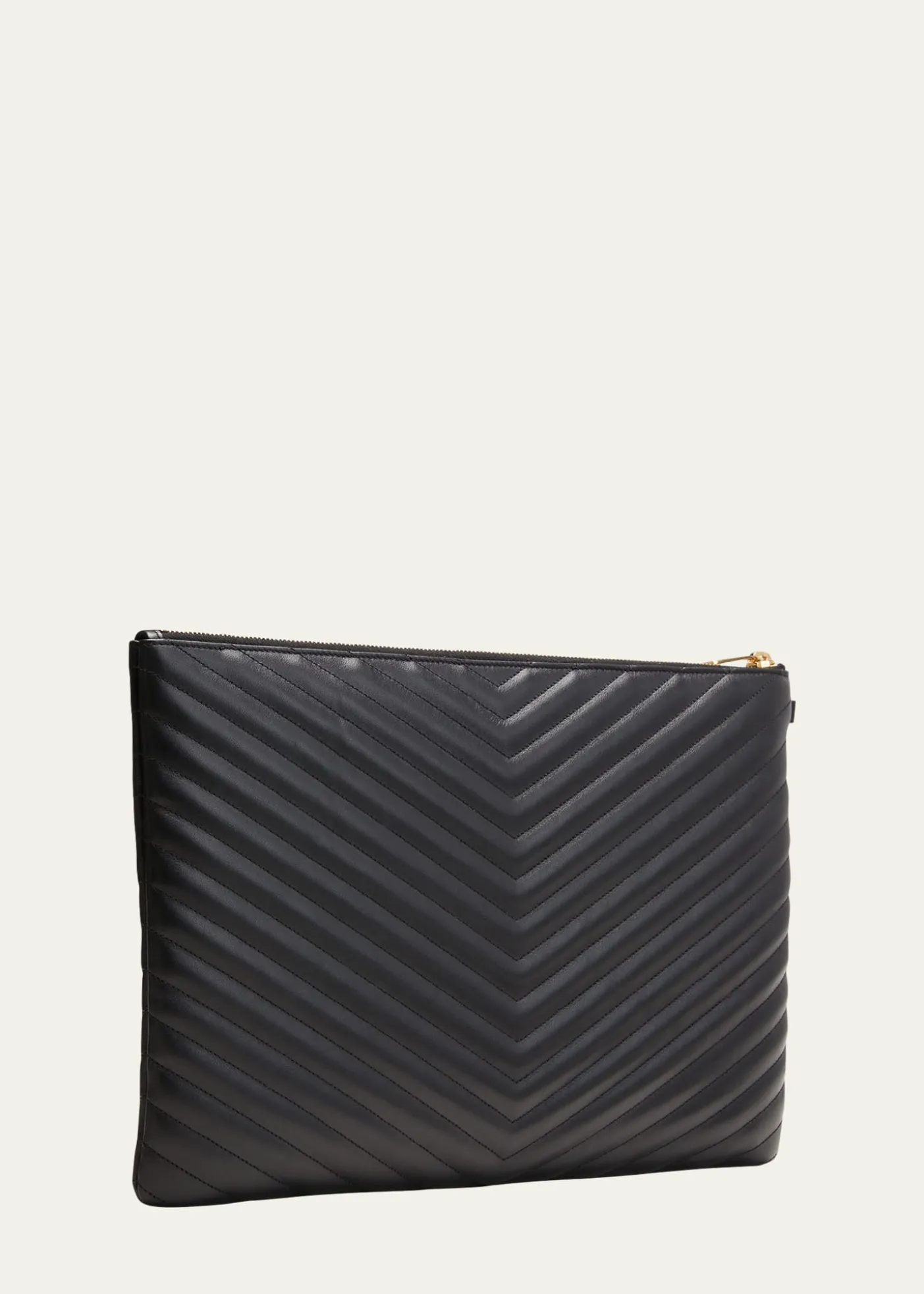 Saint LaurentCassandre YSL Monogram Large Pouch in Smooth Leather