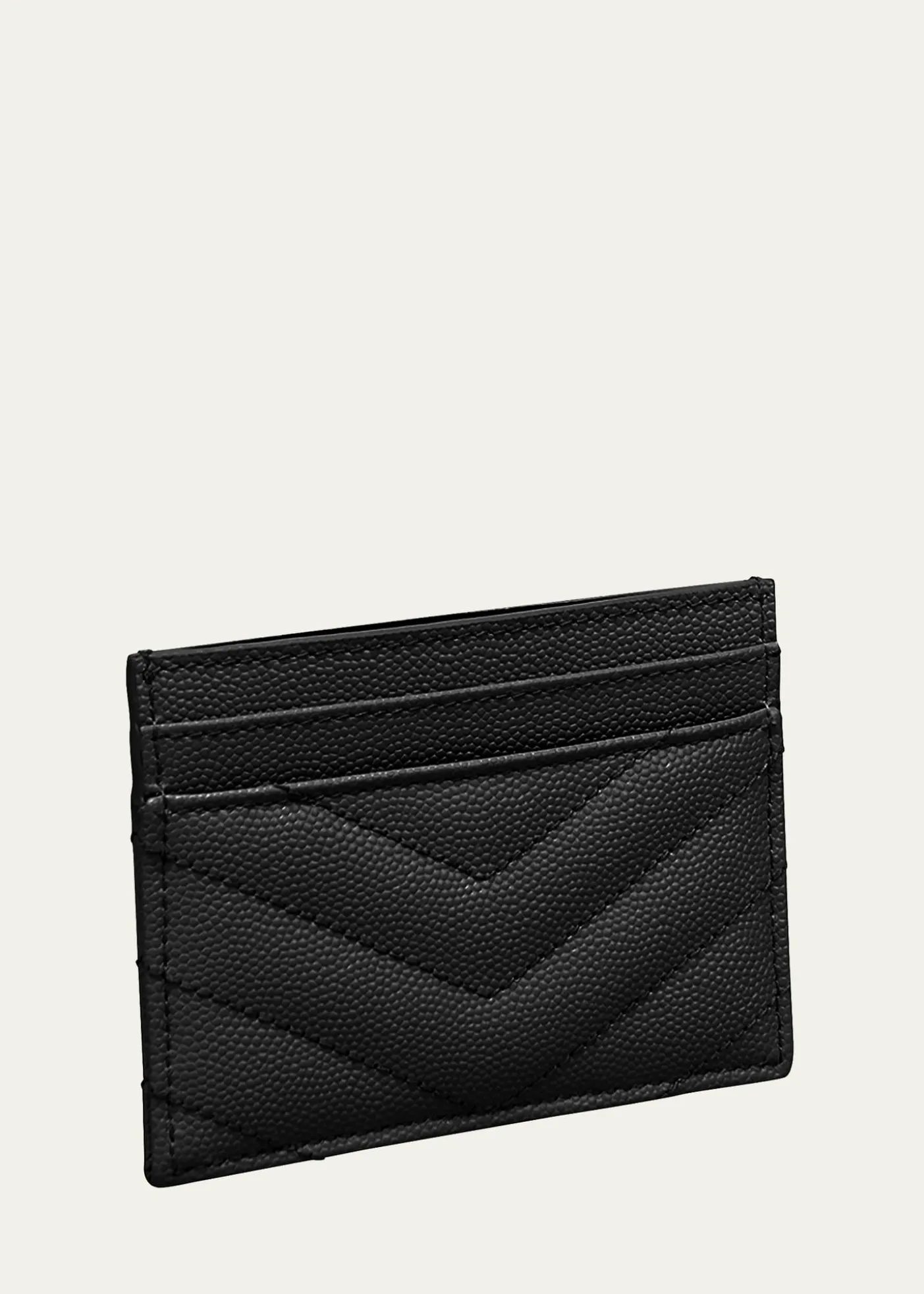 Saint LaurentCassandre YSL Monogram Card Case in Grained Leather
