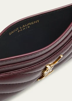Saint LaurentCassandre YSL Monogram Card Case in Quilted Smooth Leather