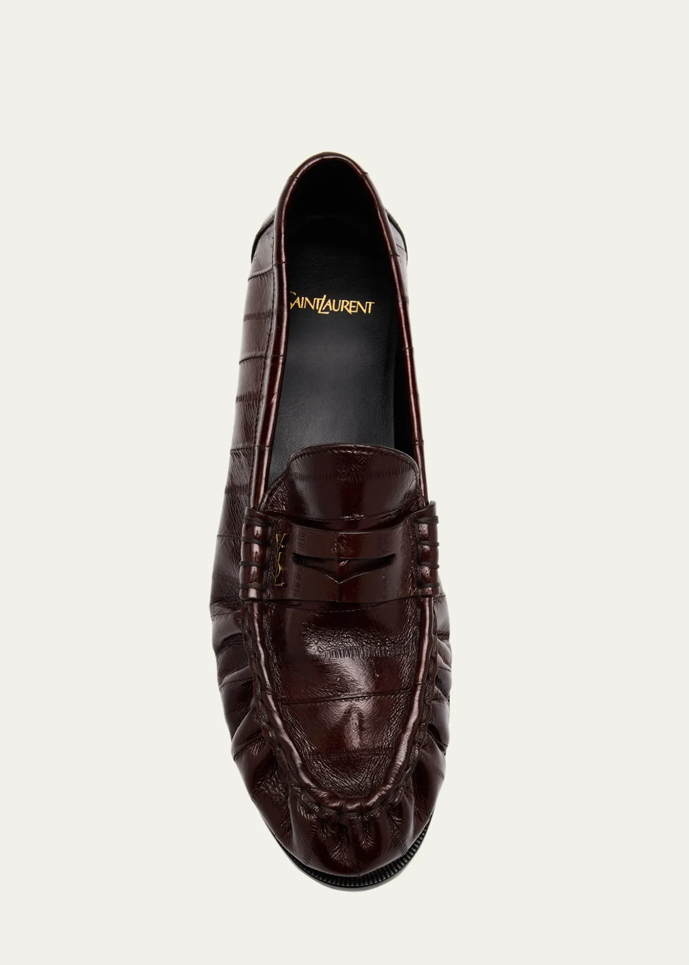 Saint LaurentMen's Eel Leather Cassandre Penny Loafers