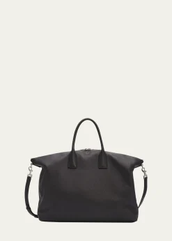 Saint LaurentMen's Grained Leather Bowling Tote Bag