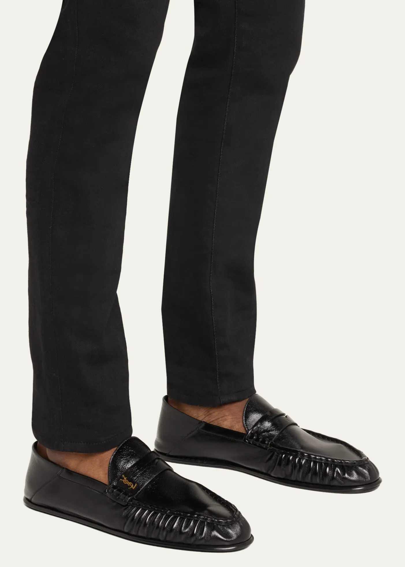 Saint LaurentMen's Le Loafer Leather Penny Loafers