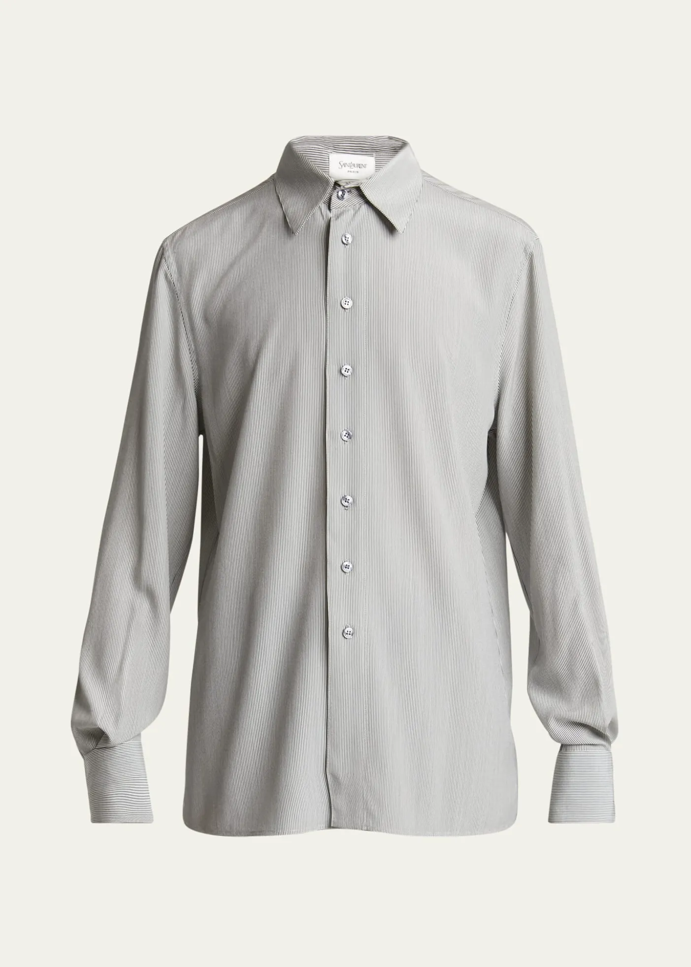 Saint LaurentMen's Micro-Striped Silk Sport Shirt