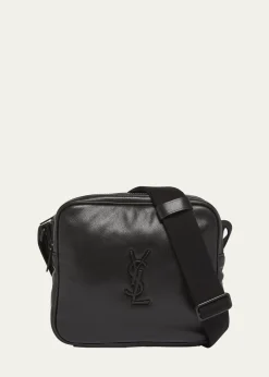 Saint LaurentMen's Niki YSL Cube Camera Bag in Leather