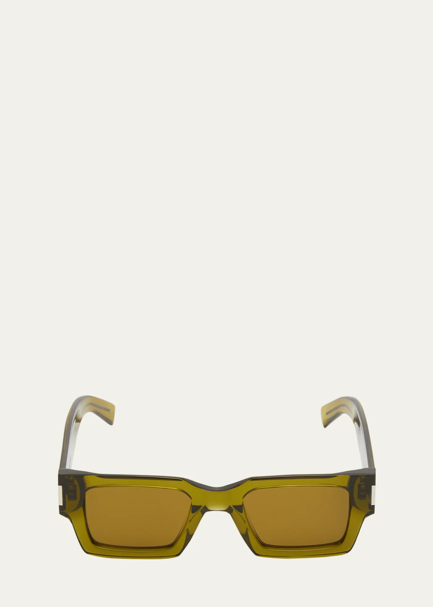 Saint LaurentMen's Rectangle Acetate Sunglasses with Logo