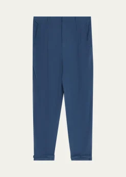 Saint LaurentMen's Silk Habotai Pleated Trousers