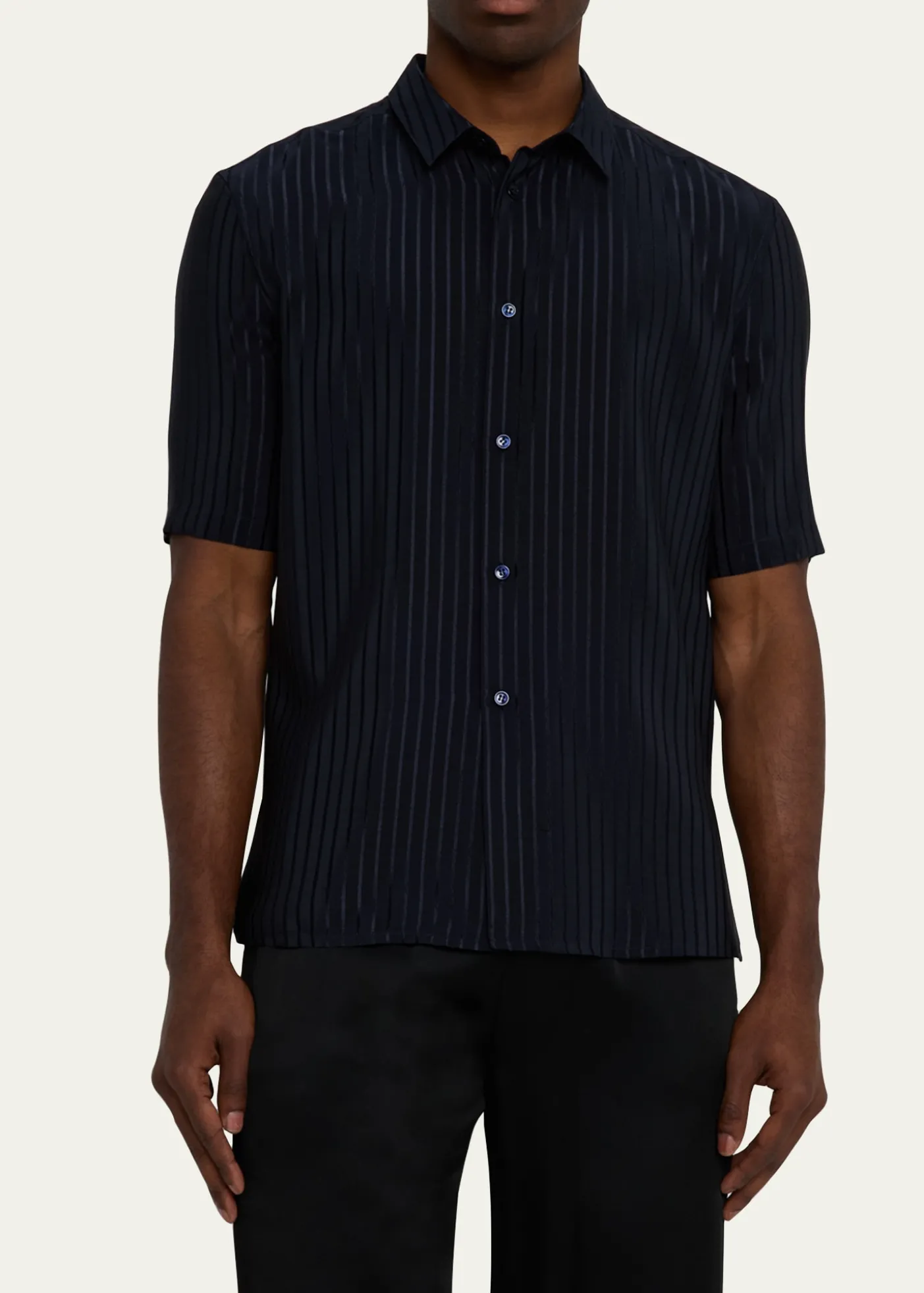 Saint LaurentMen's Tonal Stripe Button-Down Shirt