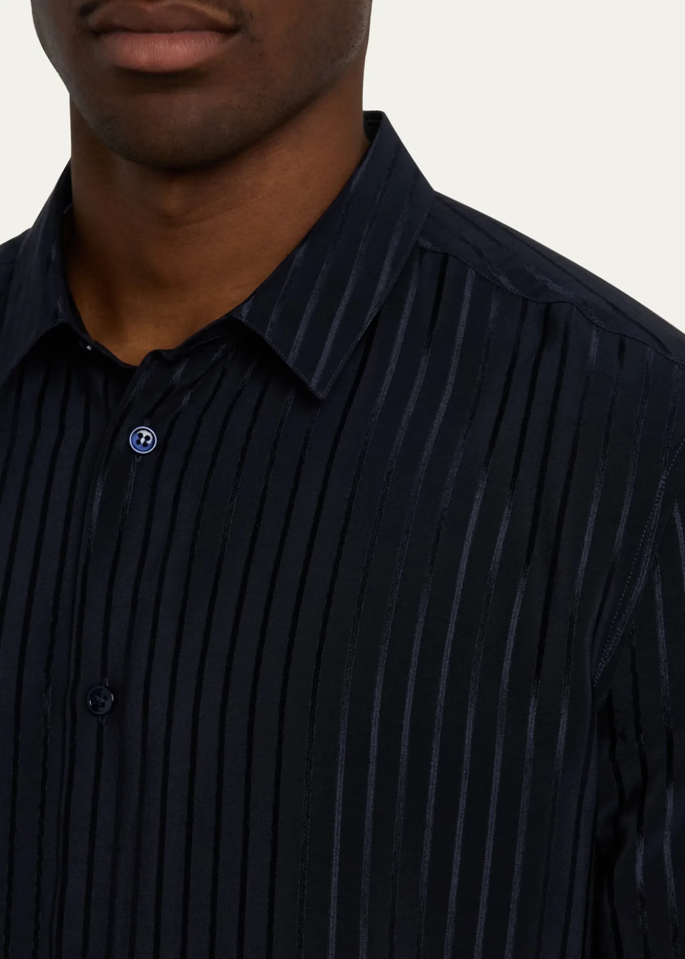 Saint LaurentMen's Tonal Stripe Button-Down Shirt