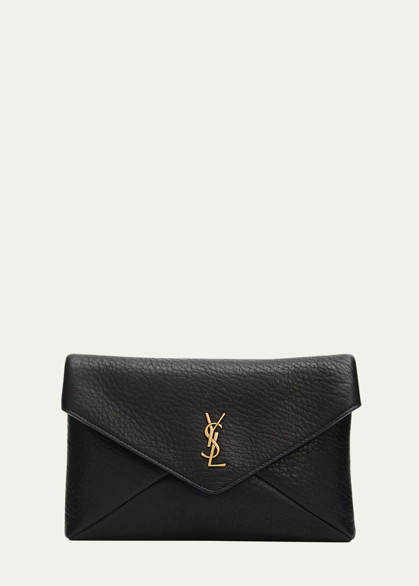 Saint LaurentSmall YSL Grain Leather Pouch Bag