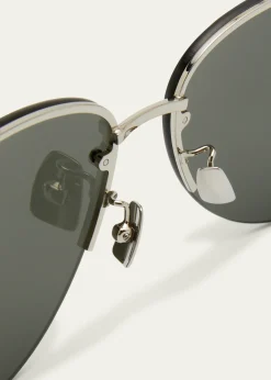 Saint LaurentUnisex Mask Mirrored Shield Metal Sunglasses