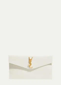 Saint LaurentUptown YSL Pouch in Grained Leather