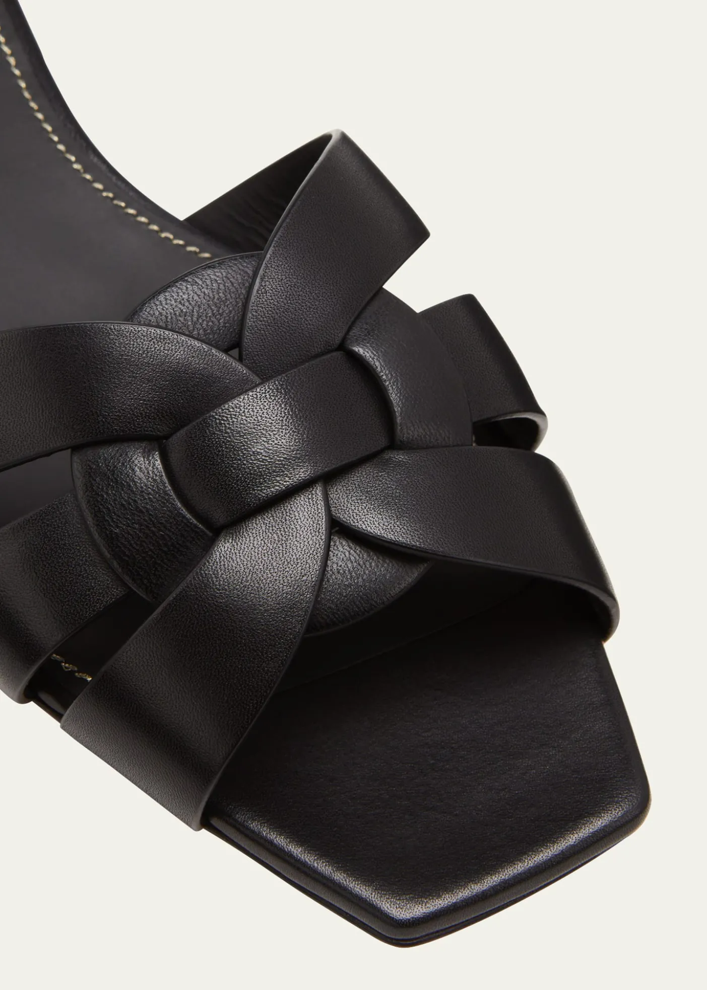 Saint LaurentWoven Leather Sandal Slide