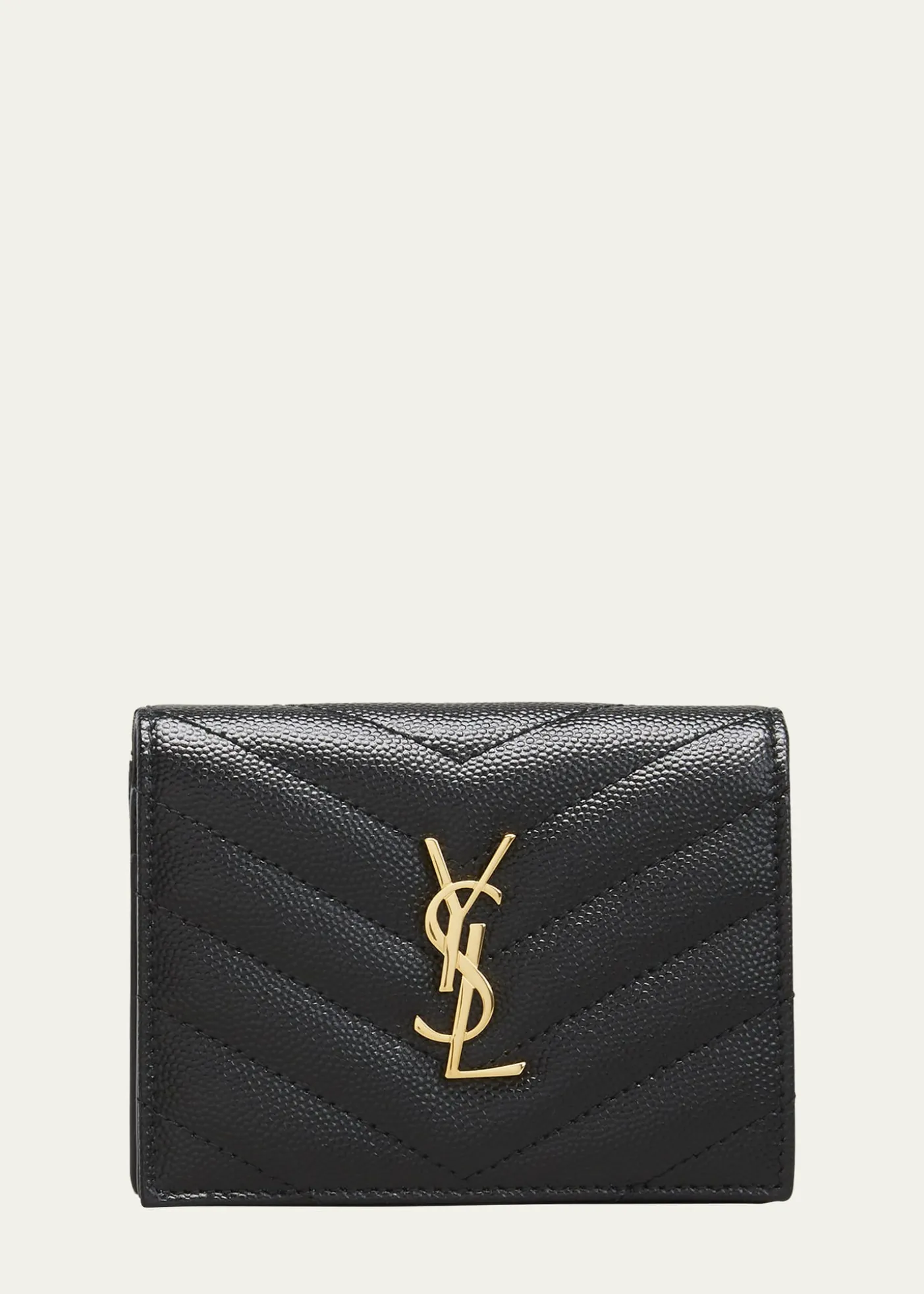 Saint LaurentYSL Monogram Grain de Poudre Flap Card Case
