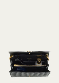 Saint LaurentYSL Monogram Large Wallet on Chain in Grained Leather