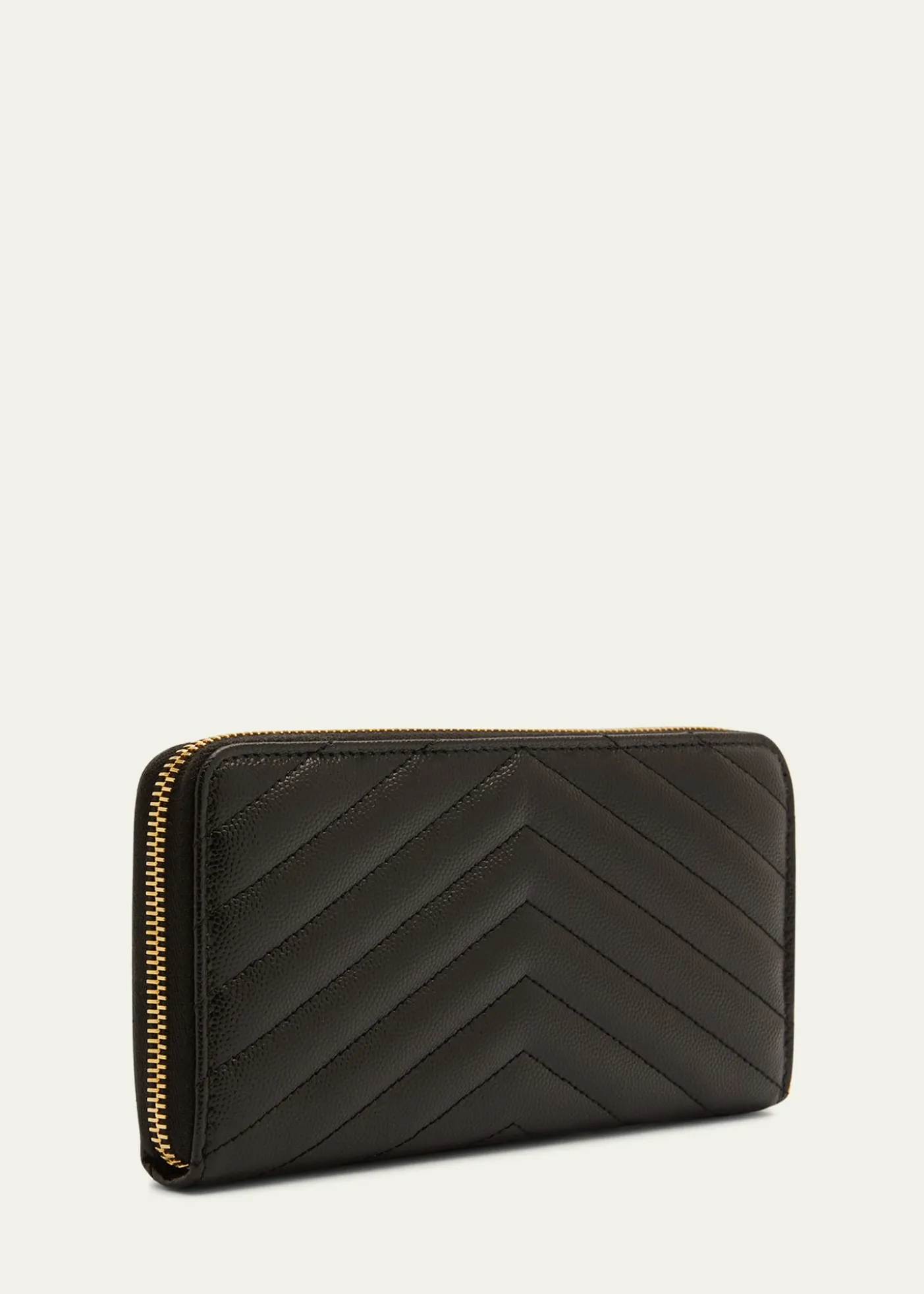 Saint LaurentYSL Monogram Large Zip Wallet in Grained Leather