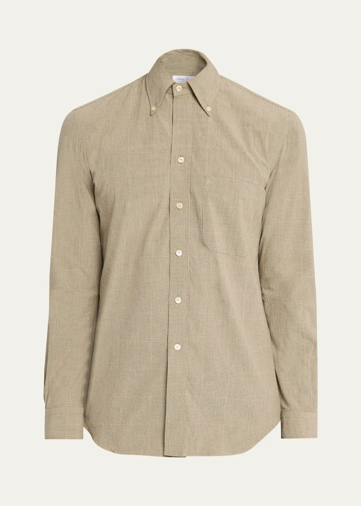 Salvatore PiccoloMen's Cotton Micro-Grid Check Button-Down Shirt