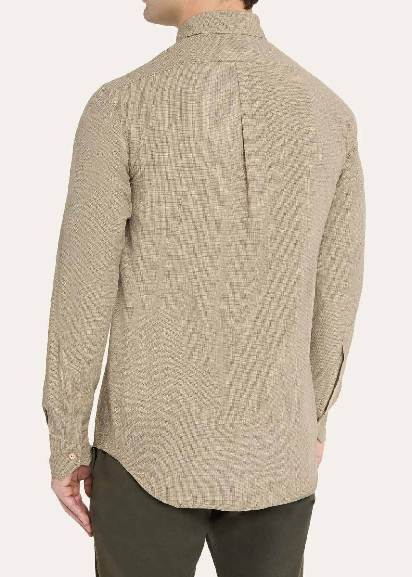 Salvatore PiccoloMen's Cotton Micro-Grid Check Button-Down Shirt
