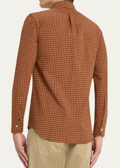 Salvatore PiccoloMen's Cotton Windowpane Plaid Sport Shirt