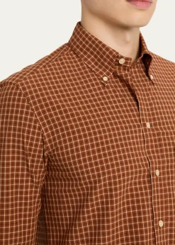 Salvatore PiccoloMen's Cotton Windowpane Plaid Sport Shirt