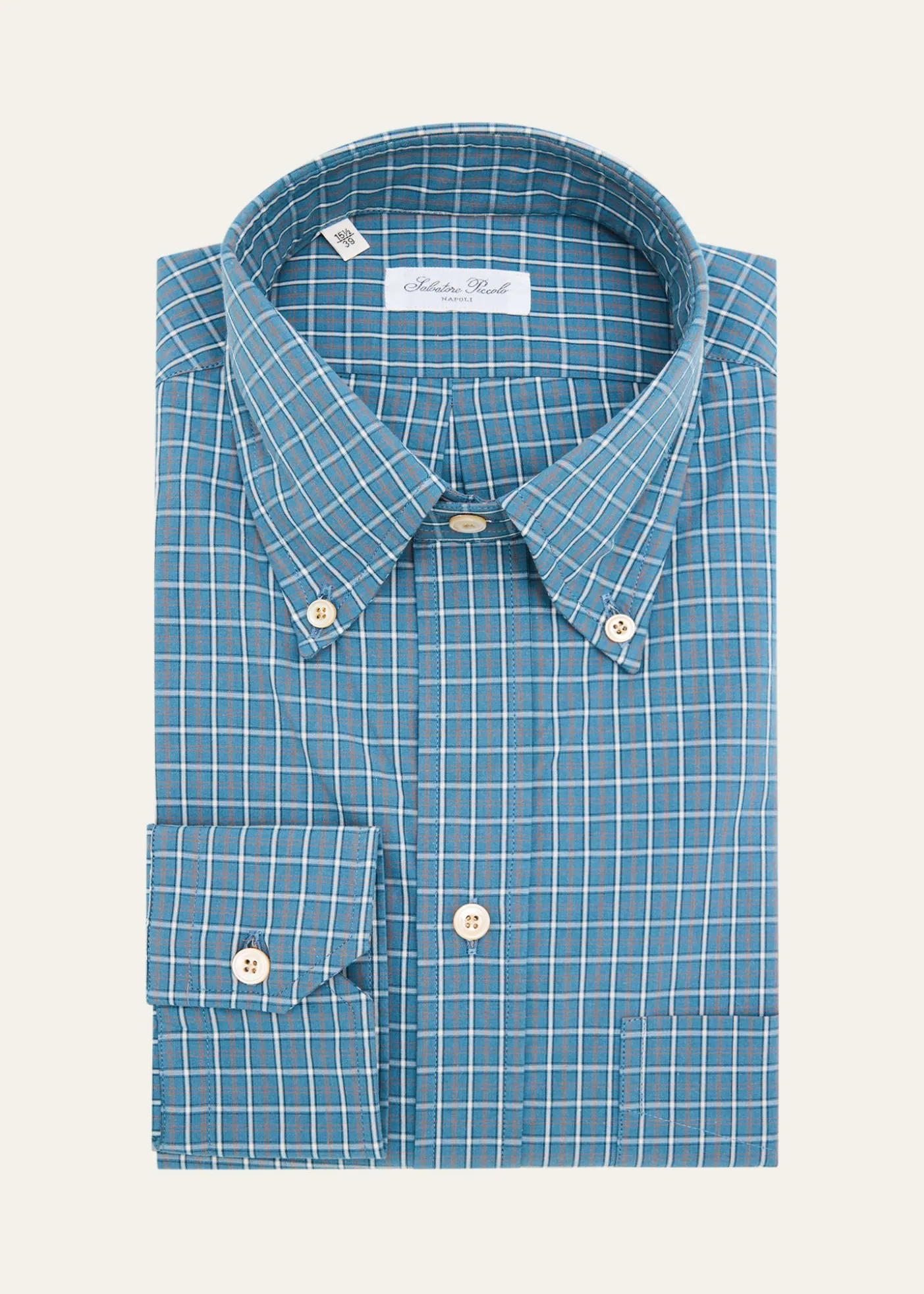 Salvatore PiccoloMen's Cotton Plaid Pocket Button-Down Shirt
