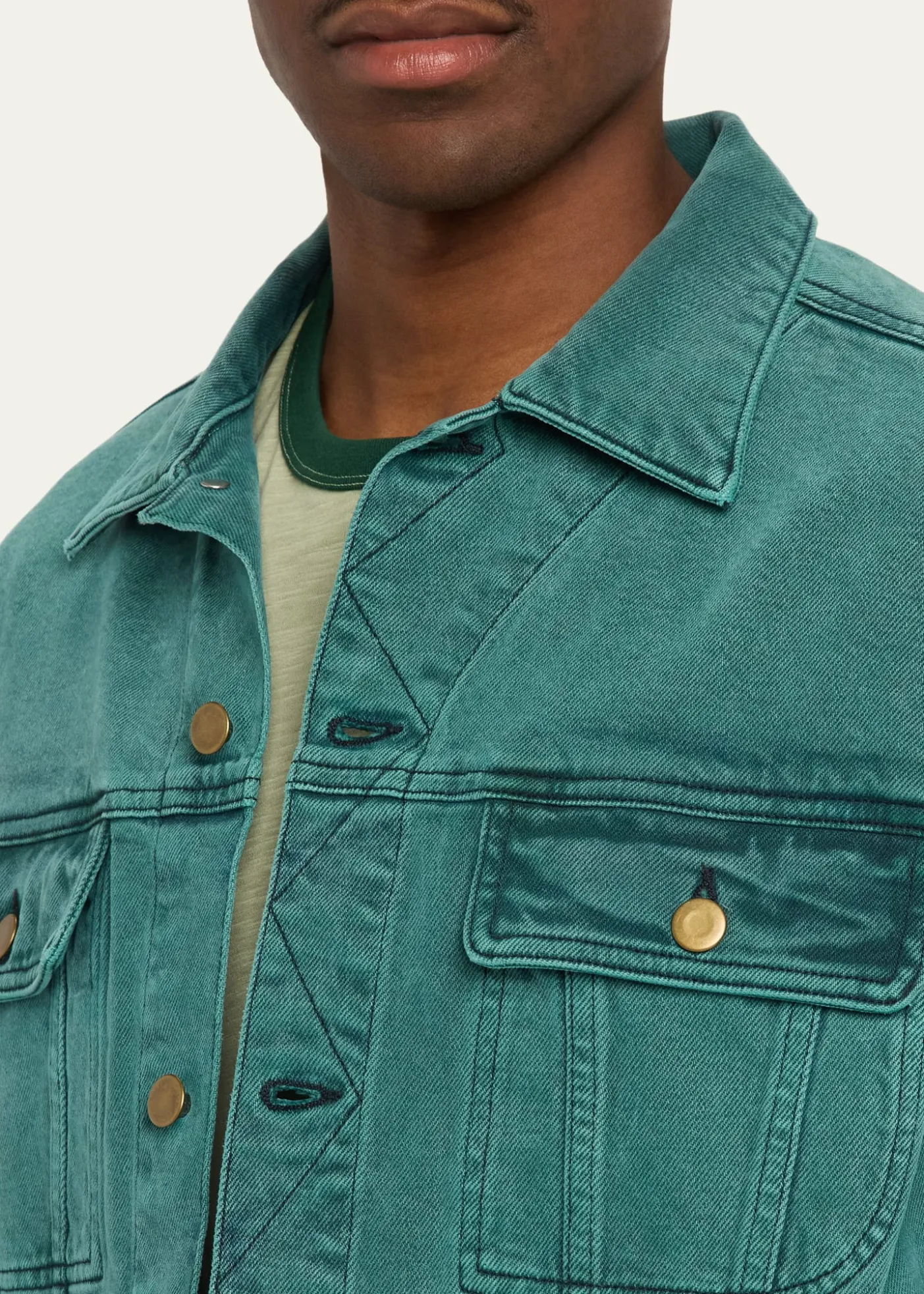 SanderlakMen's Cropped Washed Denim Jacket