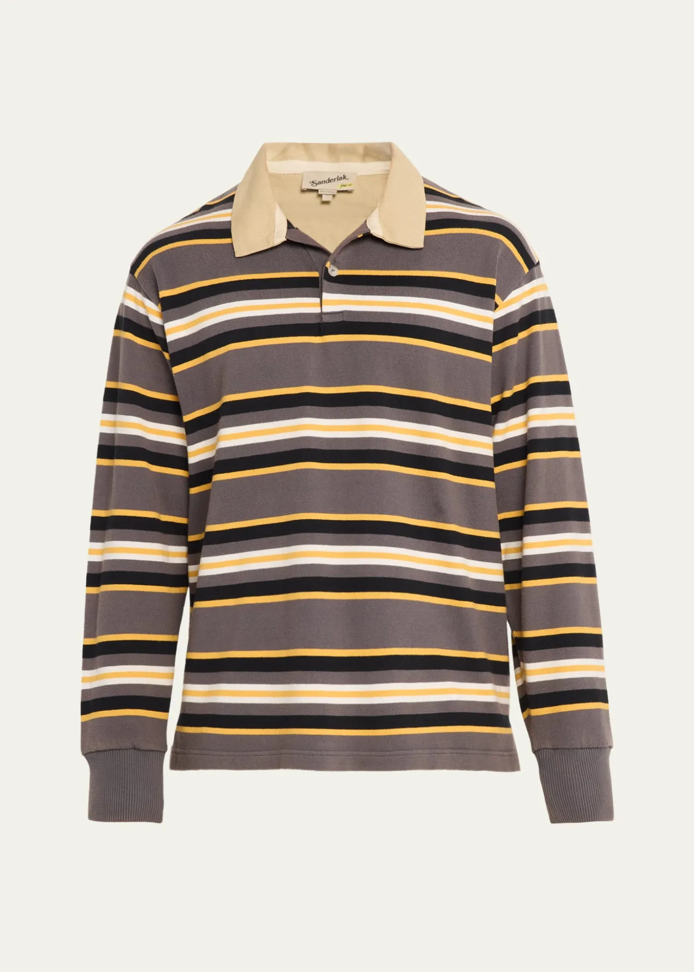 SanderlakMen's Rugby Striped Polo Shirt