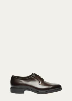 SantoniMen's Easy Collection Leather Rubber-Sole Derby Shoes