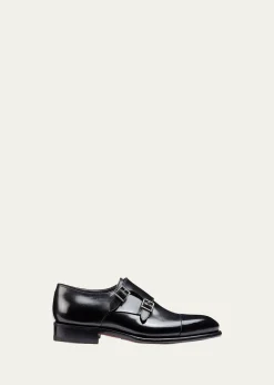 SantoniMen's Ira Double-Monk Leather Shoes