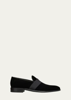 SantoniMen's Isomer Grosgrain Velvet Formal Loafers