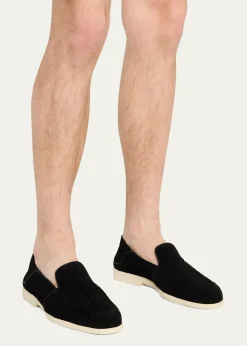 SantoniMen's Theo Woven Suede Loafers