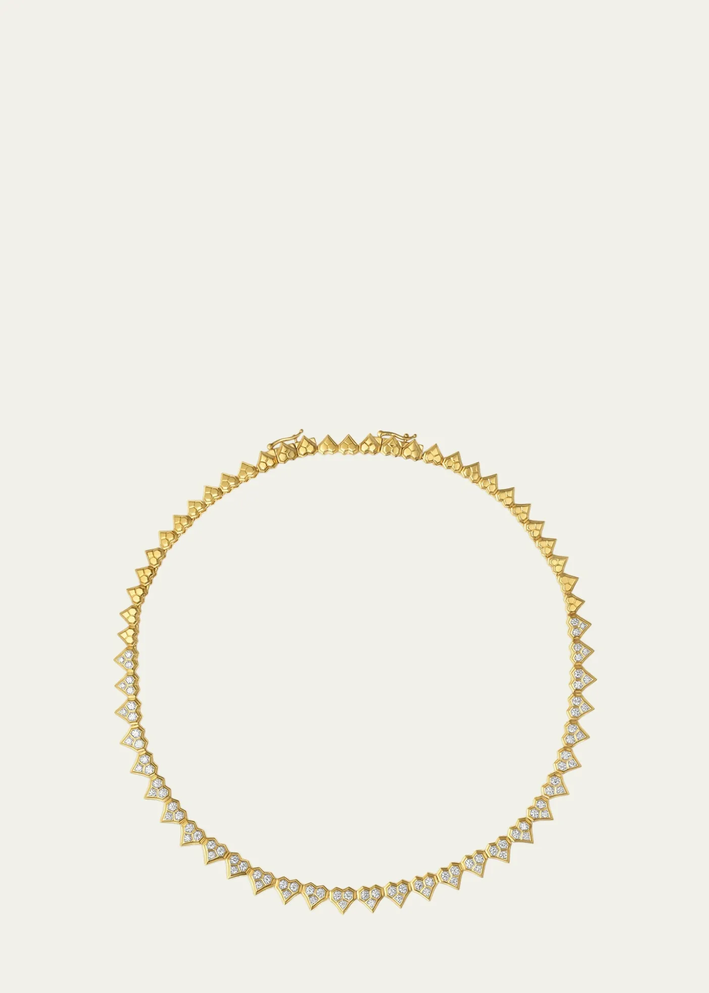 Sara WeinstockHoney Comb 18K Gold & Diamond Partial Heart Choker Necklace