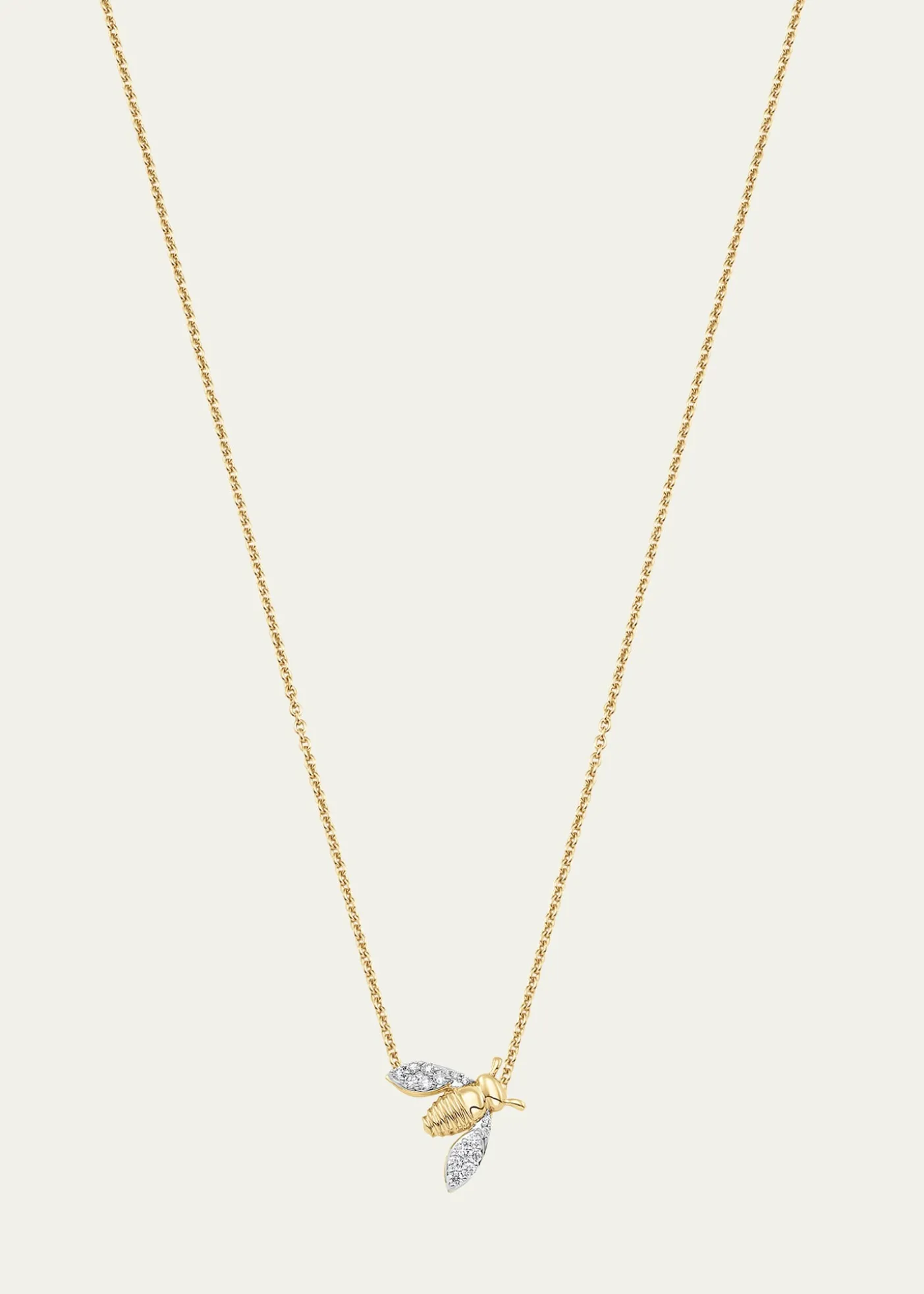 Sara Weinstock18K Two-Tone Gold Queen Bee Diamond Petite Pendant Necklace, 16"L