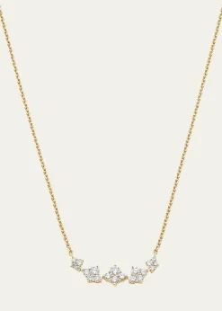 Sara Weinstock18K Yellow Gold Dujour Graduated Diamond Cluster Station Necklace