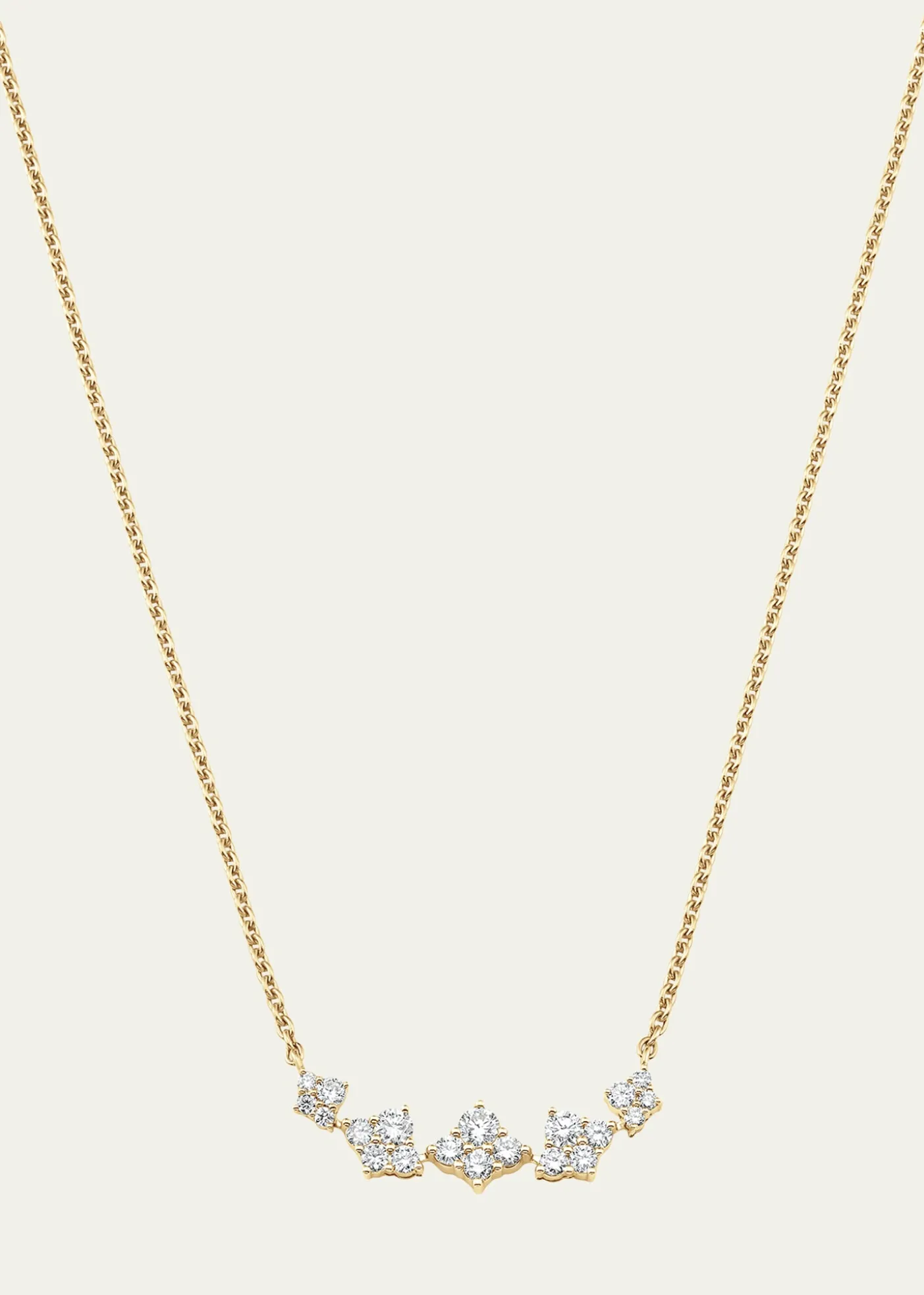 Sara Weinstock18K Yellow Gold Dujour Graduated Diamond Cluster Station Necklace