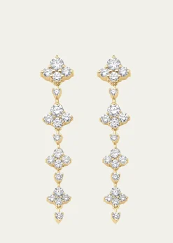 Sara Weinstock18K Yellow Gold Dujour Four Diamond Dangle Earrings