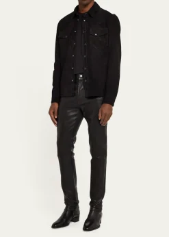 SAVASMen's Lowry Leather Overshirt