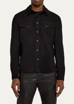SAVASMen's Lowry Leather Overshirt