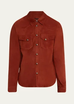 SAVASMen's Lowry Leather Shirt Jacket