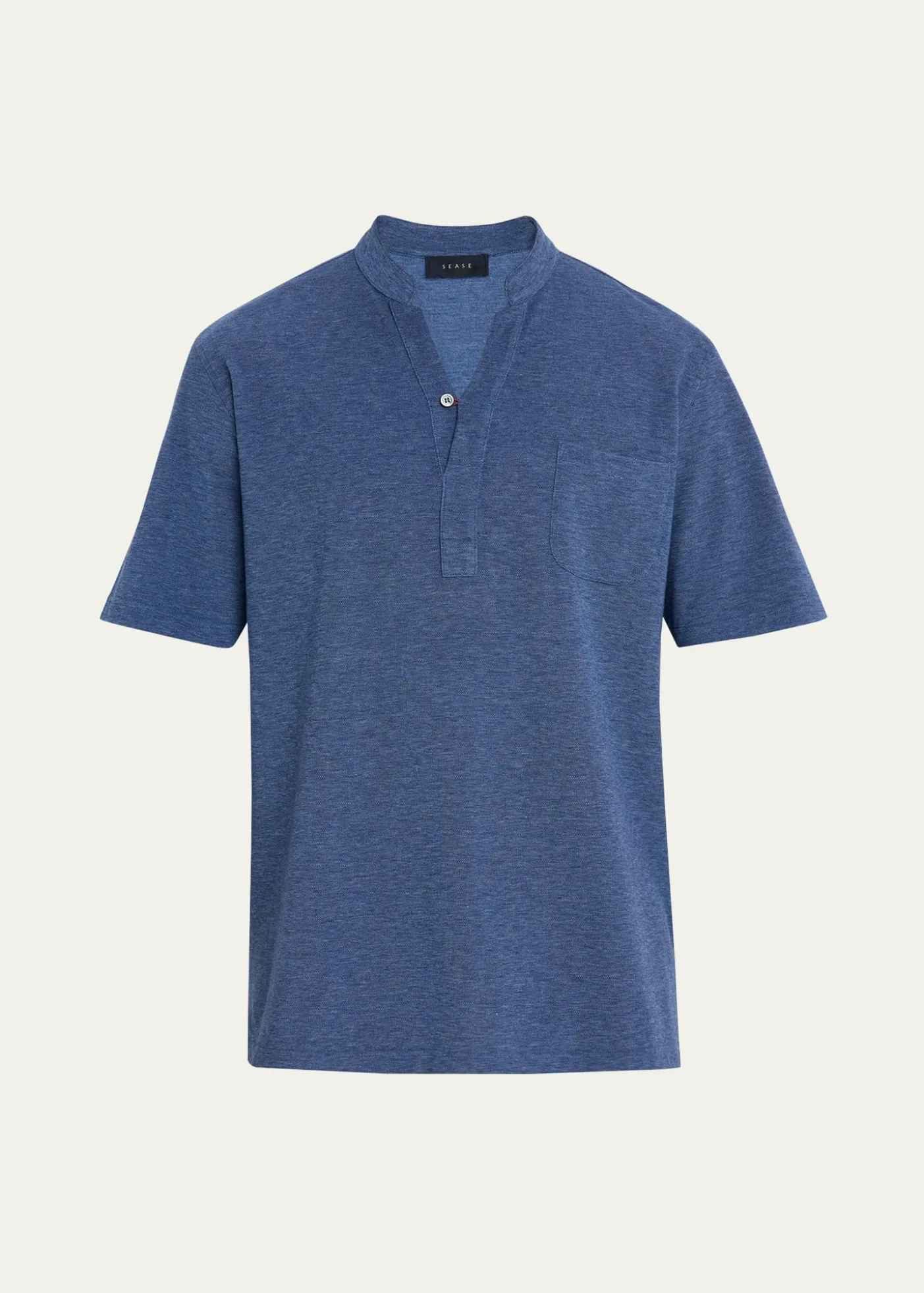 SeaseMen's Fish Tail V-Neck Pocket Polo Shirt