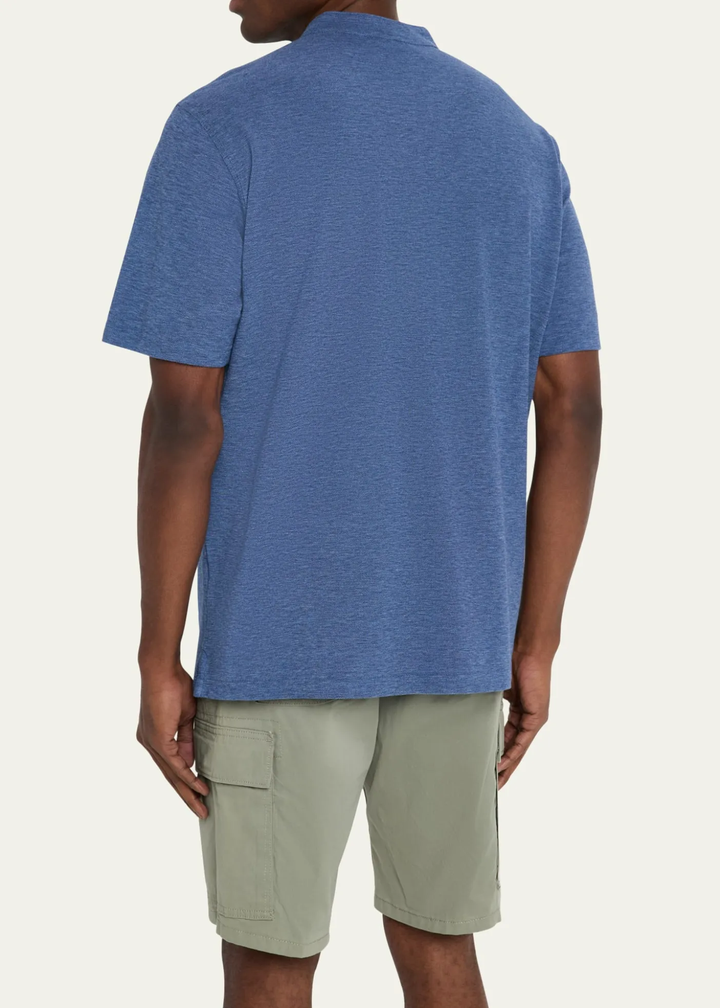 SeaseMen's Fish Tail V-Neck Pocket Polo Shirt