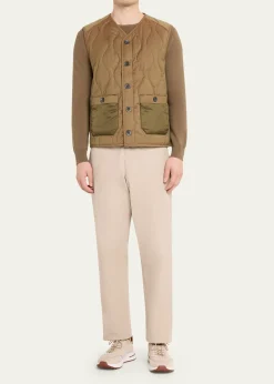 SeaseMen's Military-Style Quilted Vest