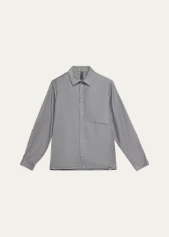 SeaseMen's New Gate Invisible-Zip Snap-Front Shirt