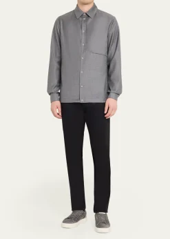 SeaseMen's New Gate Invisible-Zip Snap-Front Shirt