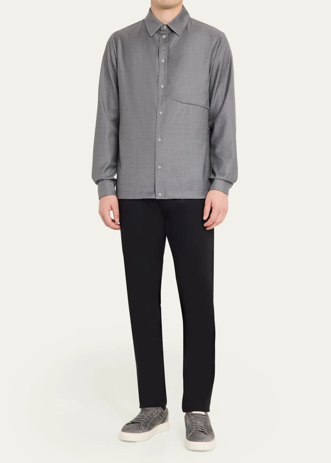 SeaseMen's New Gate Invisible-Zip Snap-Front Shirt