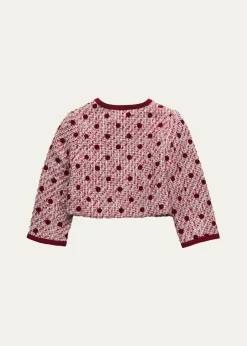 Self-PortraitGirl's Polka-Dot Bouclé Jacket, Size 3-12