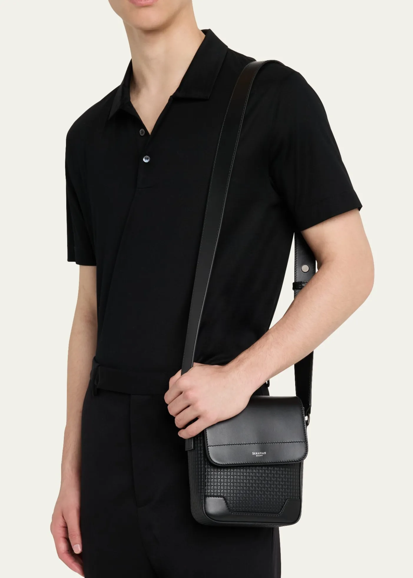 SerapianMen's Small Stepan North/South Envelope Crossbody Bag