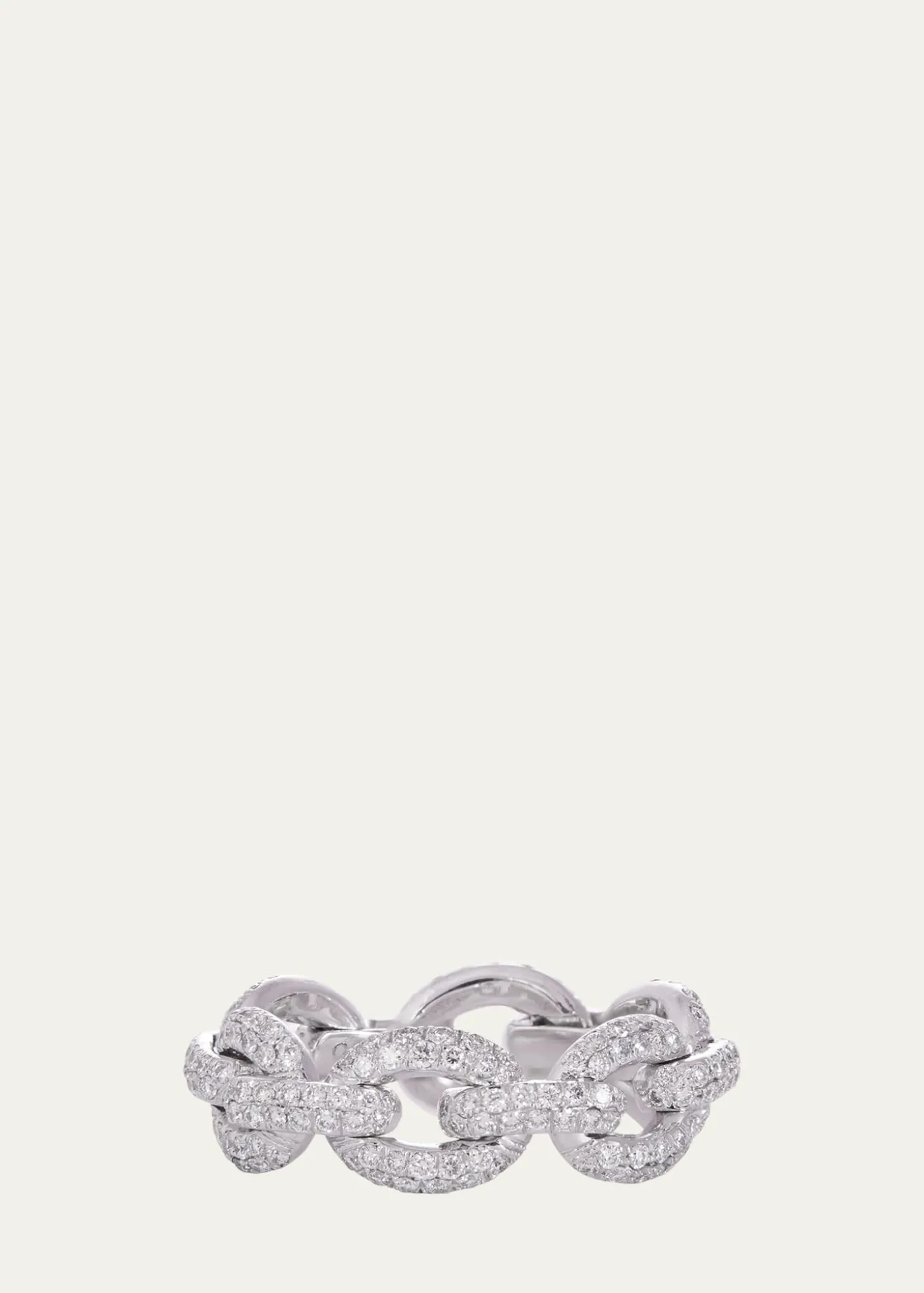 Sidney Garber18K White Gold Oval Link Ring, Size 5.5