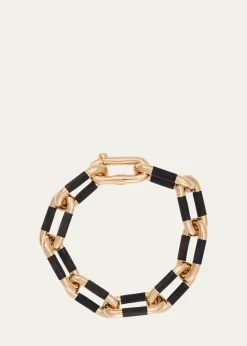 Sidney Garber18K Yellow Gold Ebony Oval Link Bracelet